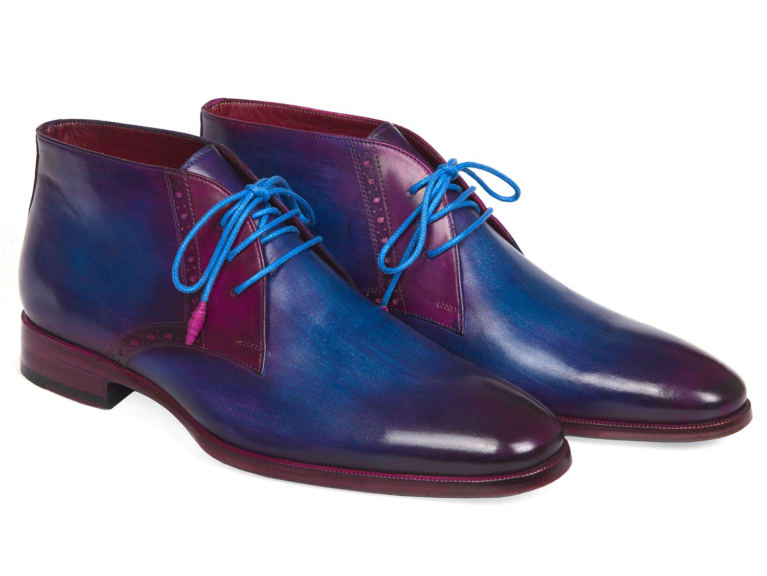 Paul Parkman "CK55U7" Blue / Purple Chukka Boots.